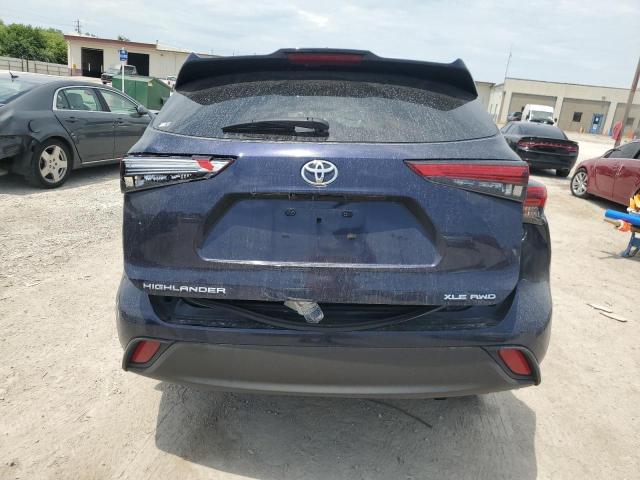 5TDGZRBH9MS545354 - 2021 TOYOTA HIGHLANDER XLE BLUE photo 6