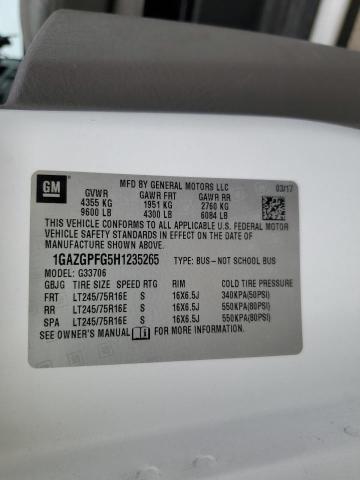 1GAZGPFG5H1235265 - 2017 CHEVROLET EXPRESS G3 LT Weiß Foto 13