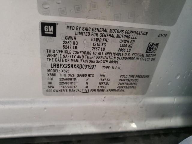 LRBFX2SAXKD091991 - 2019 BUICK ENVISION ESSENCE Gümüş foto 13