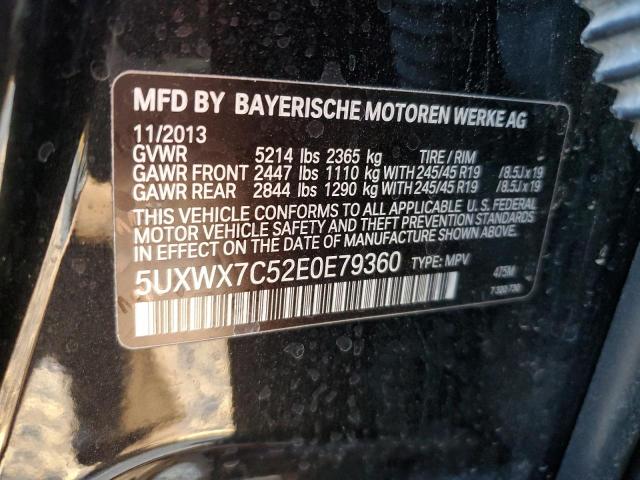 5UXWX7C52E0E79360 - 2014 BMW X3 XDRIVE35I BLACK photo 13