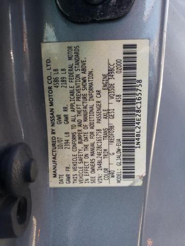 1N4BL24E28C165758 - 2008 NISSAN ALTIMA 3.5SE GRAY photo 12