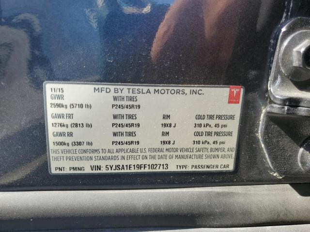 5YJSA1E19FF102713 - 2015 TESLA MODEL S Գրաֆիտ լուսանկար 12