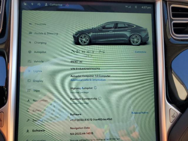 5YJSA1E19FF102713 - 2015 TESLA MODEL S Գրաֆիտ լուսանկար 9