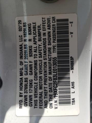 19XFC2F83LE013055 - 2020 HONDA CIVIC SPORT 白色 照片 12