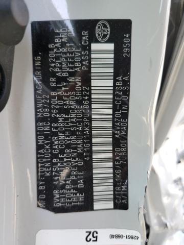 4T1G11AK3PU086422 - 2023 TOYOTA CAMRY SE NIGHT SHADE WHITE photo 12