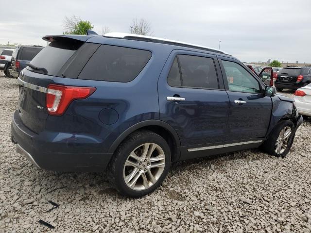 1FM5K8F87GGA02207 - 2016 FORD EXPLORER LIMITED BLUE photo 3