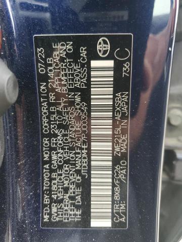 JTDBDMHE7PJ003549 - 2023 TOYOTA COROLLA LE Blau Foto 12