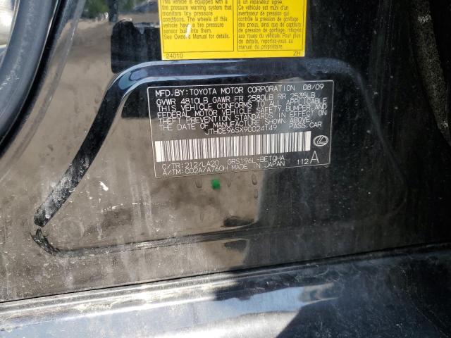 JTHCE96SX90024149 - 2009 LEXUS GS 350 BLACK photo 12
