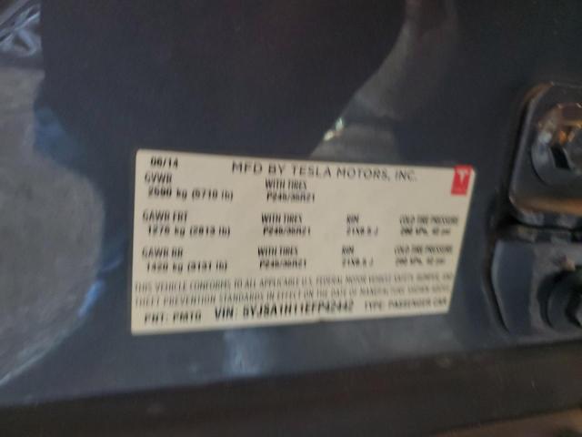 5YJSA1H11EFP42442 - 2014 TESLA MODEL S GRAY photo 12