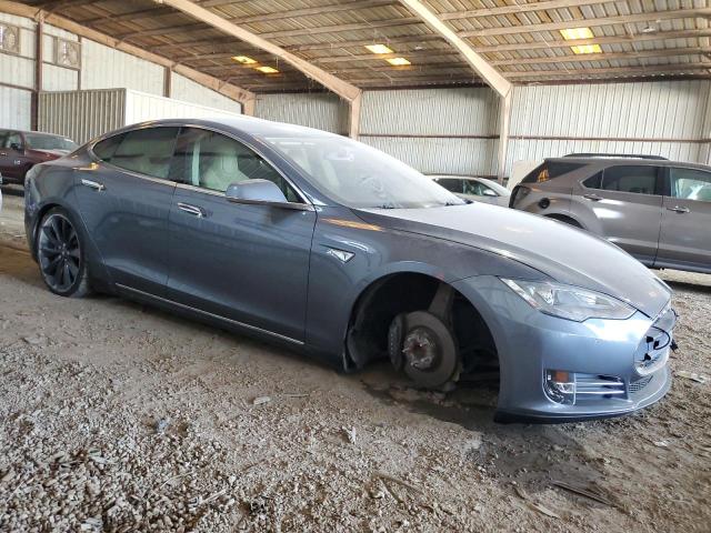 5YJSA1H11EFP42442 - 2014 TESLA MODEL S GRAY photo 4