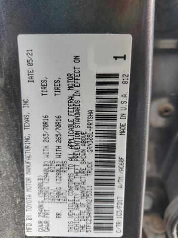 5TFCZ5AN9MX275311 - 2021 TOYOTA TACOMA DOUBLE CAB GRAY photo 12