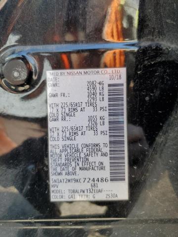 5N1AT2MT9KC724486 - 2019 NISSAN ROGUE S 黑色 照片 14