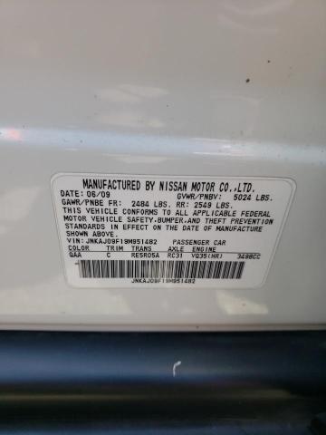 JNKAJ09F19M951482 - 2009 INFINITI EX35 BASE WHITE photo 13