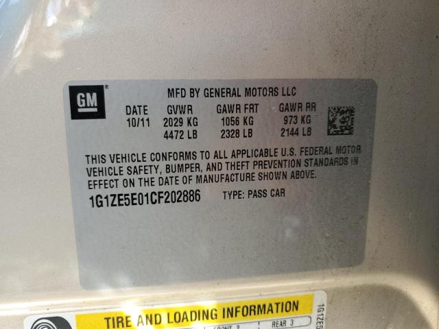 1G1ZE5E01CF202886 - 2012 CHEVROLET MALIBU LTZ ბეჟი ფოტო 12