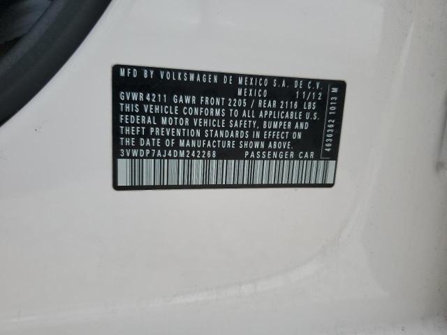 3VWDP7AJ4DM242268 - 2013 VOLKSWAGEN JETTA SE WHITE photo 12