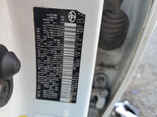 5YFBURHE5JP804397 - 2018 TOYOTA COROLLA L WHITE photo 13