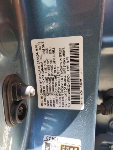 2HKRM3H7XGH549555 - 2016 HONDA CR-V EXL BLUE photo 14