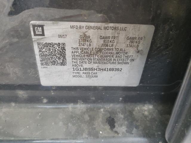 1G1JB5SH3H4169392 - 2017 CHEVROLET SONIC LS CHARCOAL photo 12