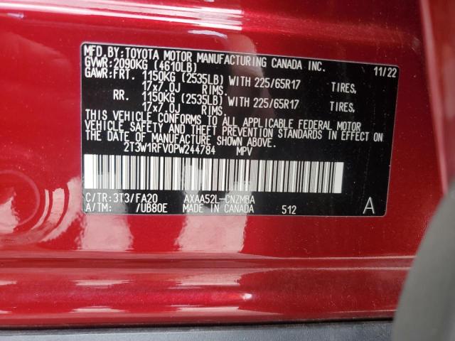 2T3W1RFV0PW244784 - 2023 TOYOTA RAV4 XLE RED photo 14