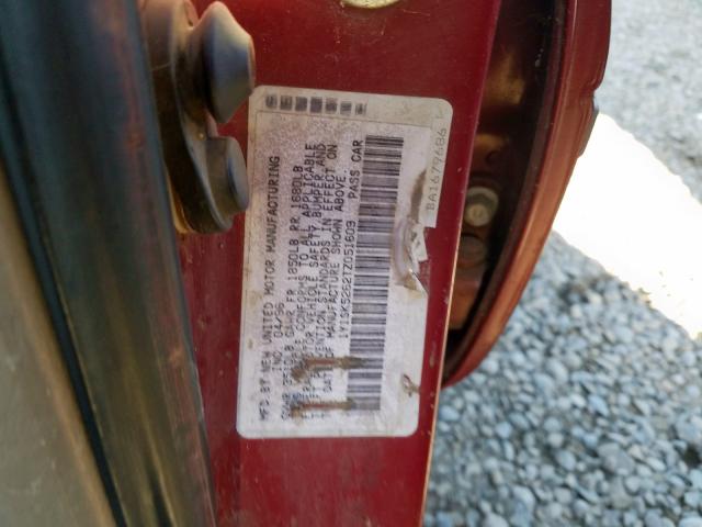 1Y1SK5262TZ051609 - 1996 GEO PRIZM BASE  photo 10