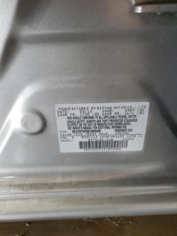 3N1CN7AP5DL893328 - 2013 NISSAN VERSA S GRAY photo 12