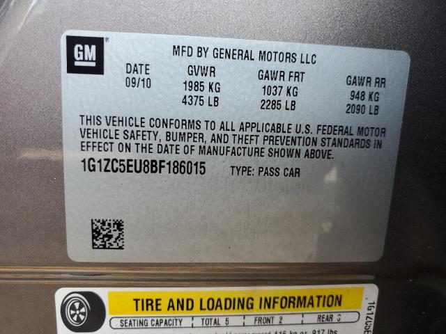 1G1ZC5EU8BF186015 - 2011 CHEVROLET MALIBU 1LT CHARCOAL photo 12