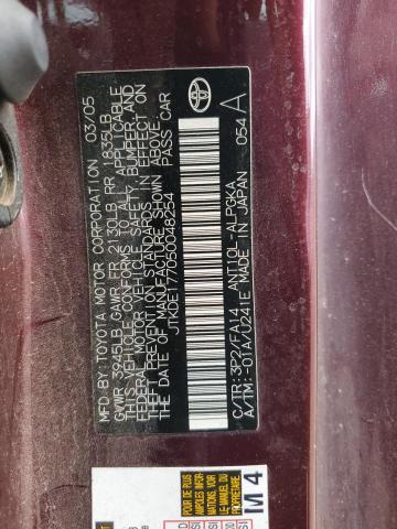 JTKDE177050048254 - 2005 TOYOTA SCION TC Bordo foto 12