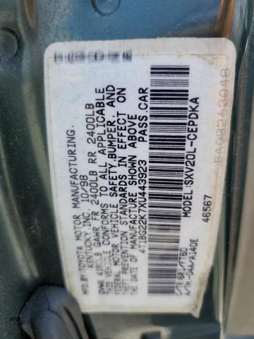 4T1BG22K7XU443923 - 1999 TOYOTA CAMRY CE Жасыл фото 12