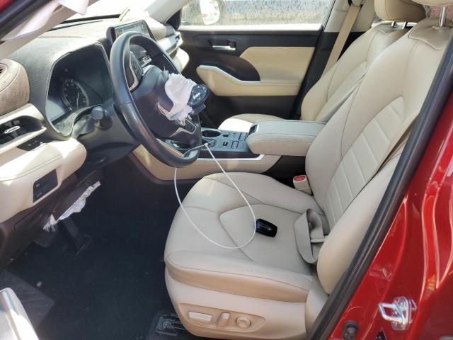 5TDGZRBH0NS565574 - 2022 TOYOTA HIGHLANDER XLE RED photo 7