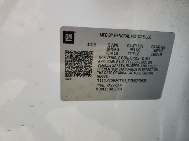 1G1ZD5ST9LF057968 - 2020 CHEVROLET MALIBU LT WHITE photo 12