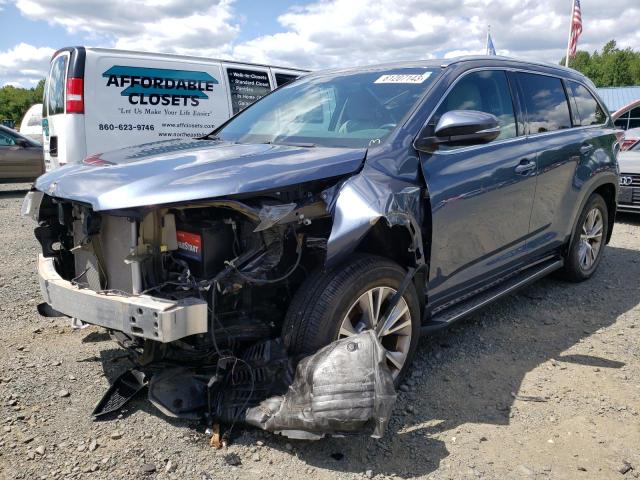 5TDJKRFH7FS220404 - 2015 TOYOTA HIGHLANDER XLE BLUE photo 1