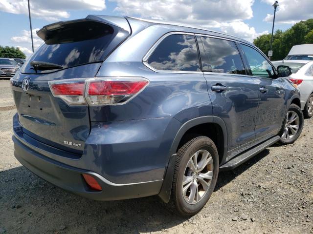 5TDJKRFH7FS220404 - 2015 TOYOTA HIGHLANDER XLE BLUE photo 3