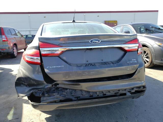 3FA6P0LU6JR269793 - 2018 FORD FUSION SE HYBRID GRAY photo 6