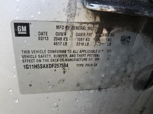 1G11H5SAXDF257534 - 2013 CHEVROLET MALIBU LTZ ვერცხლისფერი ფოტო 12