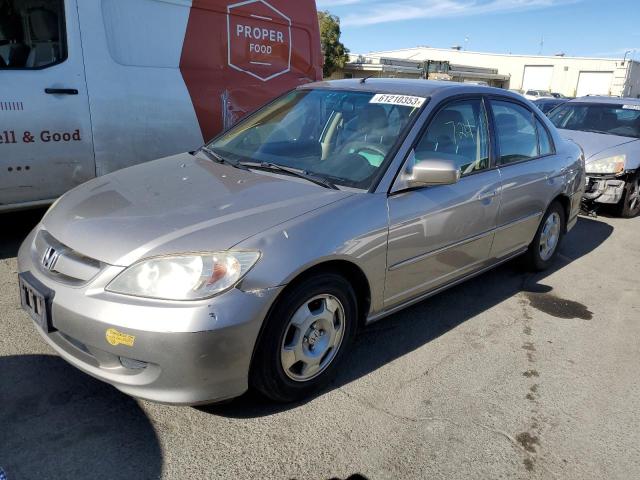 JHMES966X5S010643 - 2005 HONDA CIVIC HYBRID GRAY photo 1