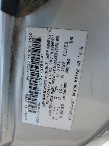 JM1NB3532Y0151213 - 2000 MAZDA MX-5 MIATA BASE SILVER photo 12