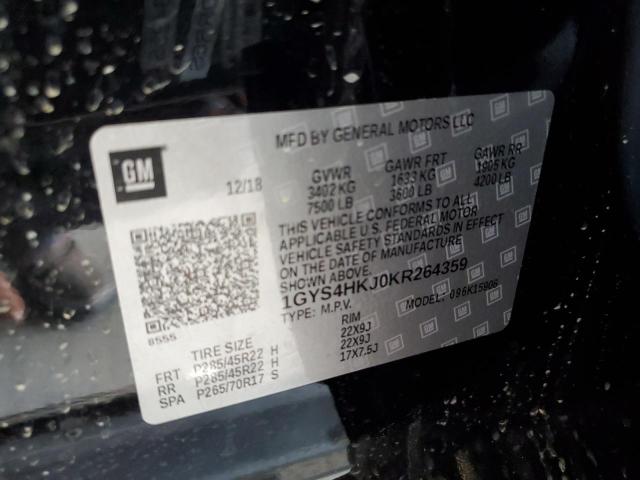 1GYS4HKJ0KR264359 - 2019 CADILLAC ESCALADE ESV LUXURY BLACK photo 13