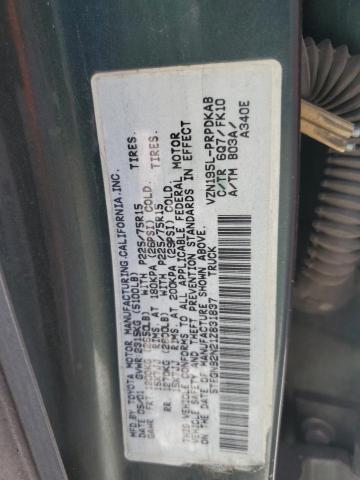 5TEGN92N21Z831837 - 2001 TOYOTA TACOMA DOUBLE CAB PRERUNNER GREEN photo 12