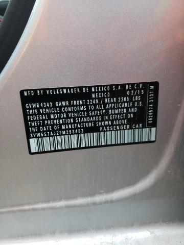 3VW5S7AJ2FM293483 - 2015 VOLKSWAGEN JETTA GLI SILVER photo 10