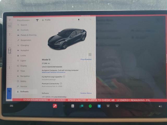 5YJSA1E54NF468094 - 2022 TESLA MODEL S ნაცრისფერი ფოტო 9