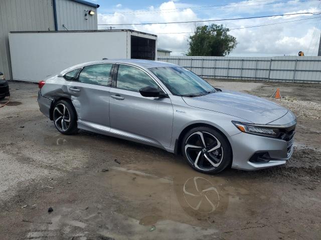 1HGCV3F23NA008749 - 2022 HONDA ACCORD HYBRID SPORT GRAY photo 4