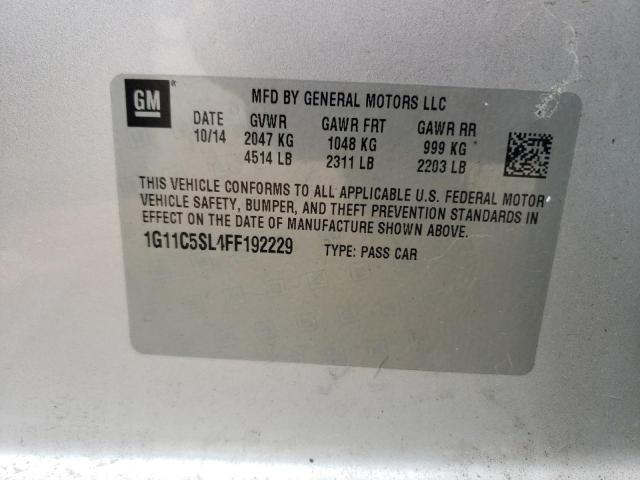 1G11C5SL4FF192229 - 2015 CHEVROLET MALIBU 1LT Gümüş foto 12