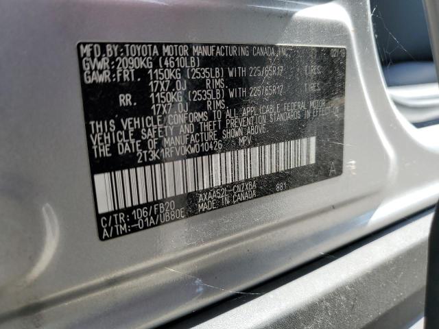 2T3K1RFV0KW010426 - 2019 TOYOTA RAV4 LE ვერცხლისფერი ფოტო 13