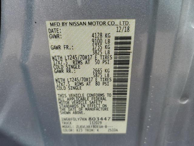 1N6BF0LY7KN803447 - 2019 NISSAN NV 2500 S GRAY photo 14