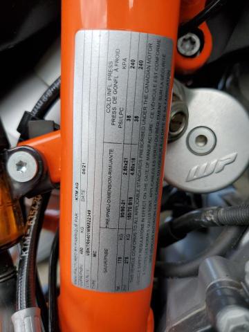 VBKTR6401MM822349 - 2021 KTM 890 ADVENTURE R ნარინჯისფერი ფოტო 9