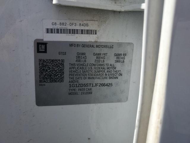 1G1ZD5ST1JF266425 - 2018 CHEVROLET MALIBU LT WHITE photo 13