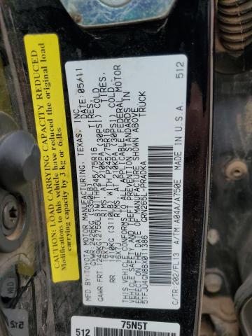 5TFJU4GN8BX011386 - 2011 TOYOTA TACOMA DOUBLE CAB PRERUNNER BLACK photo 13