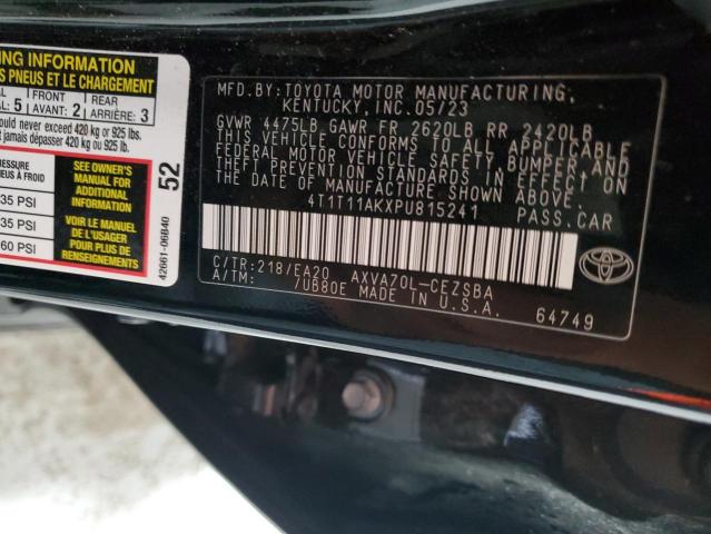 4T1T11AKXPU815241 - 2023 TOYOTA CAMRY SE NIGHT SHADE BLACK photo 12