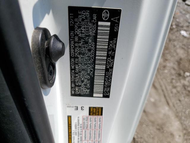 JTKJF5C79C3035849 - 2012 TOYOTA SCION TC 白色 照片 12