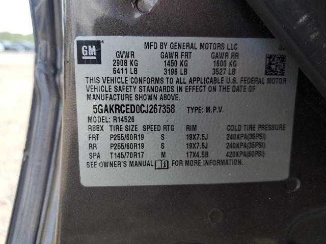 5GAKRCED0CJ267358 - 2012 BUICK ENCLAVE BROWN photo 14